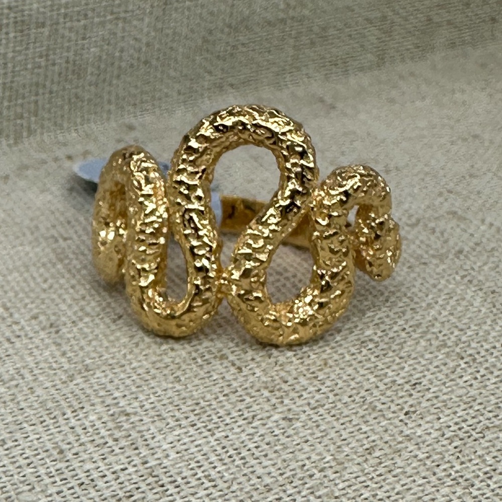 18KT Gold Plated Sterling Silver Molten Medusa Ring